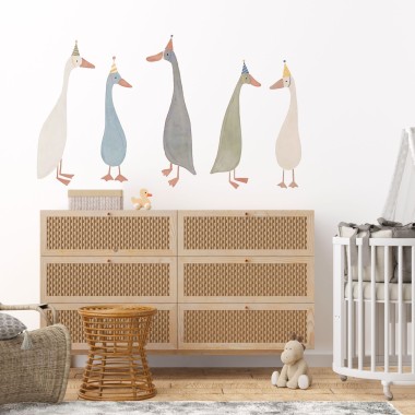 Αυτοκόλλητα τοίχου παιδικά - Αστείες χήνες 1278222 πάπιες