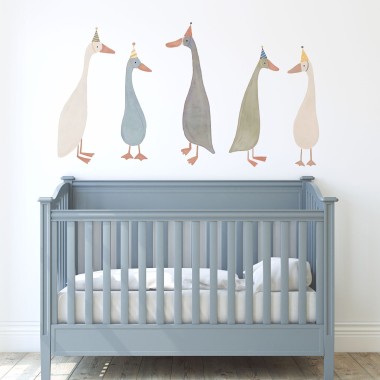 Αυτοκόλλητα τοίχου παιδικά - Αστείες χήνες 1278222 πάπιες 2