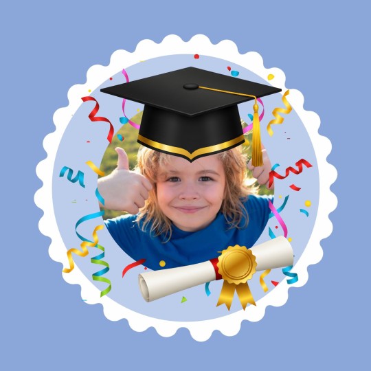 Αυτοκόλλητες ετικέτες αποφοίτησης στρογγυλές με δική σας φωτογραφία 71013