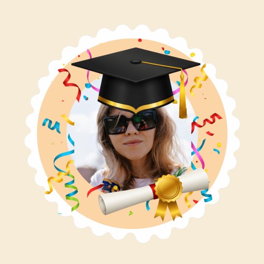 Αυτοκόλλητες ετικέτες αποφοίτησης στρογγυλές με δική σας φωτογραφία , αυτοκόλλητα ορκωμοσίας