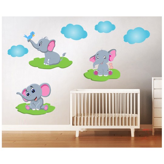 Αυτοκόλλητο τοίχου - Χαρούμενα ελεφαντάκια 1280027 Αυτοκόλλητο τοίχου - Χαρούμενα ελεφαντάκια 1280027