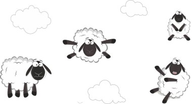 Αυτοκόλλητο τοίχου - Προβατάκια με συννεφα 2