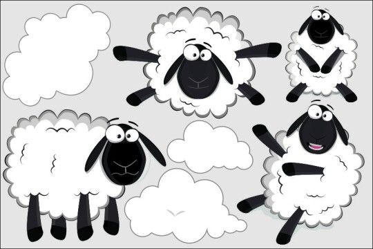 Αυτοκόλλητο τοίχου - Προβατάκια με συννεφα-3 Αυτοκόλλητο τοίχου - Προβατάκια με συννεφα-3