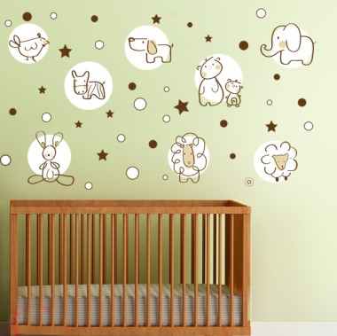 Αυτοκόλλητο τοίχου - Ζωάκια ελεύθερο σχέδιο (XL) 128022 2