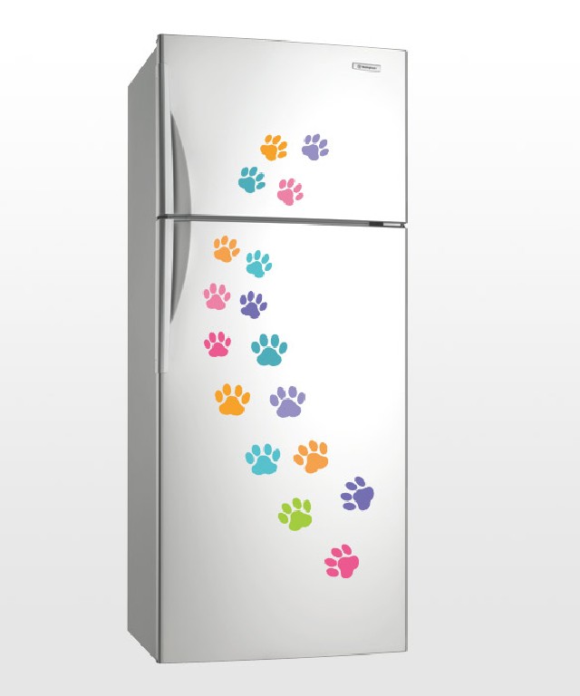 Αυτοκόλλητα τοίχου - πολύχρωμα πατουσάκια 128026-0