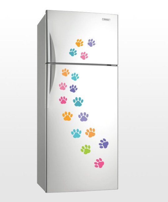 Αυτοκόλλητα τοίχου - πολύχρωμα πατουσάκια 128026-0