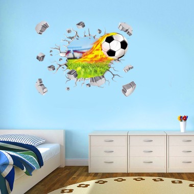 Αυτοκόλλητο τοίχου 3D μπάλα ποδοσφαίρου 128110 2