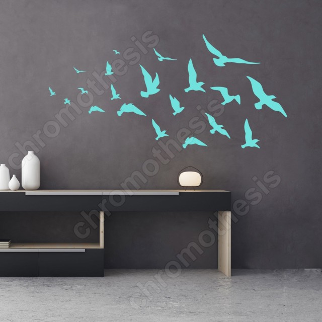 Αυτοκόλλητο τοίχου - Σμήνος πουλιών 127948-2
