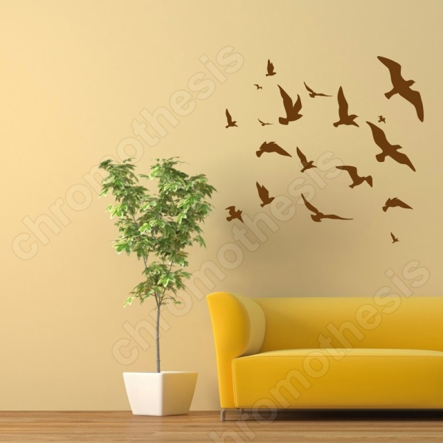 Αυτοκόλλητο τοίχου - Σμήνος πουλιών 127948-4