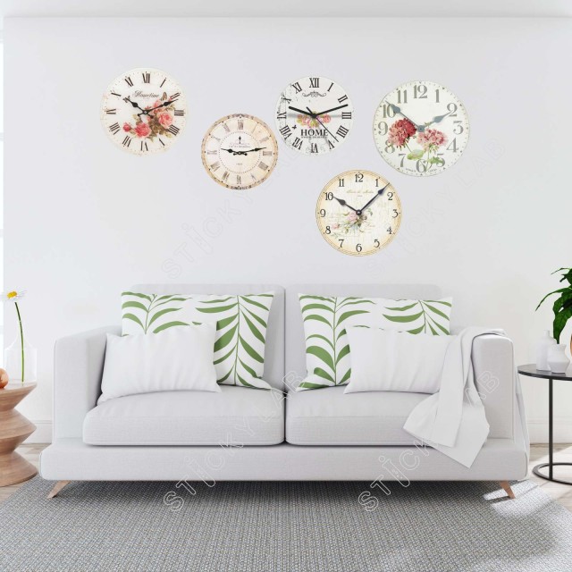 Αυτοκόλλητα τοίχου - Vintage clocks 1279091-1