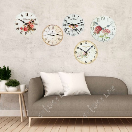 Αυτοκόλλητα τοίχου - Vintage clocks 1279091-2