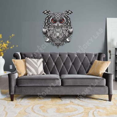 Αυτοκόλλητο τοίχου Ethnic Black Owl 140002 2
