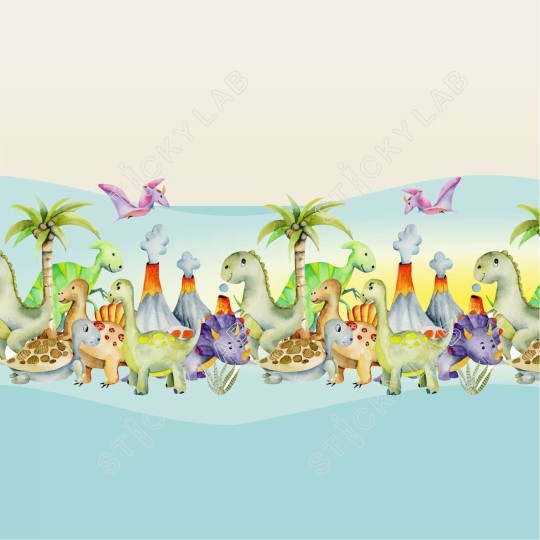 Μπορντούρα Watercolor Δεινόσαυροι B14098 Μπορντούρα Watercolor Δεινόσαυροι B14098