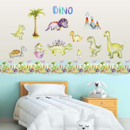 Μπορντούρα Watercolor Δεινόσαυροι B14098-0 Μπορντούρα Watercolor Δεινόσαυροι B14098-0