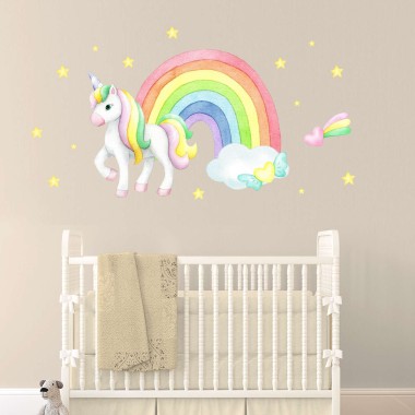 Αυτοκόλλητο τοίχου Pastel Unicorn 1279472 2