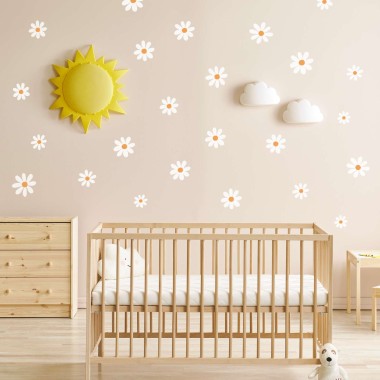 Αυτοκόλλητο τοίχου White daisies (24 τεμ) 1278993 2