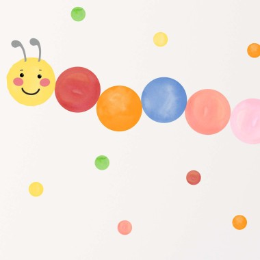 Αυτοκόλλητο τοίχου Πολύχρωμη κάμπια 1278810 2