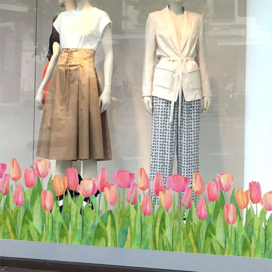 Αυτοκόλλητο βιτρίνας Spring tulips 11002-1