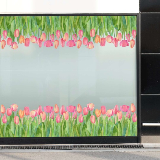 Αυτοκόλλητο βιτρίνας Spring tulips 11002-2