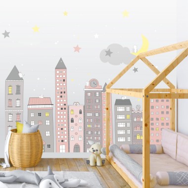 Παιδικα αυτοκολλητα τοιχου - Πόλη με ψηλά κτίρια  1278787 2