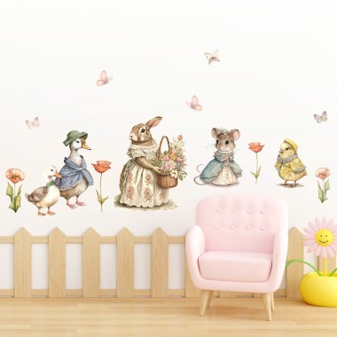 Αυτοκολλητο τοίχου Ρετρο Ζωάκια  1278220