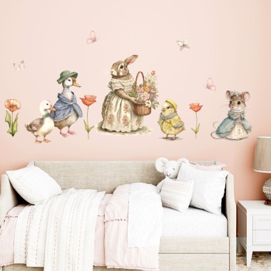 Αυτοκολλητο τοίχου Ρετρο Ζωάκια  1278220 2