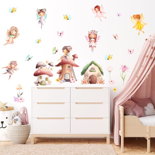 Αυτοκολλητο τοίχου Fairies houses 1279000 Αυτοκολλητο τοίχου Fairies houses 1279000
