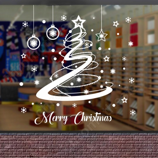 Αυτοκόλλητο χριστουγεννιάτικο δέντρο με μπάλλες 120016 Αυτοκόλλητο χριστουγεννιάτικο δέντρο με μπάλλες 120016