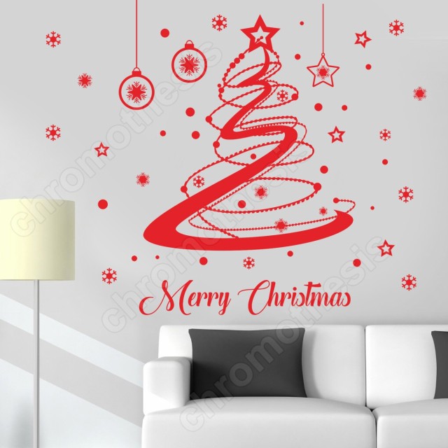 Αυτοκόλλητο χριστουγεννιάτικο δέντρο με μπάλλες 120016