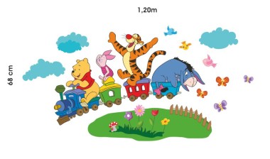 Αυτοκόλλητα τοίχου παιδικά - Winnie the pooh τρενάκι (XL) 2