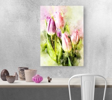 Πίνακας Watercolor tulipes 118013 2