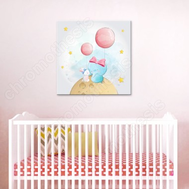 Πίνακας Baby bunny and elephant 118279 2