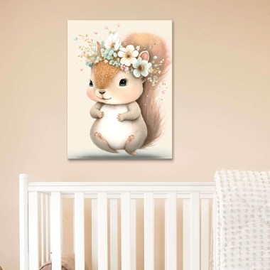 Παιδικός πίνακας σε καμβά Σκιουράκι (30x40 cm) 117004 2