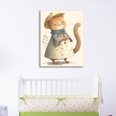 Παιδικός πίνακας σε καμβά Γάτα (30x40 cm) 117006 2