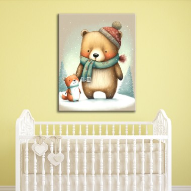 Πίνακας Αρκουδακι & Αλεπού (30x40 cm) 117007 2