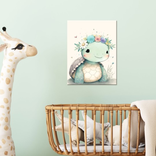 Παιδικός πίνακας σε καμβά Χελώνα (από 30x40 cm) 117008 Παιδικός πίνακας σε καμβά Χελώνα (από 30x40 cm) 117008