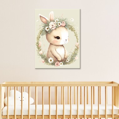 Παιδικός πίνακας σε καμβά Κουνελάκι (30x40 cm) 117012 2