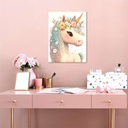 Παιδικός πίνακας σε καμβά Unicorn - Μονόκερος με λουλούδια (30x40 cm) 117014-0 Παιδικός πίνακας σε καμβά Unicorn - Μονόκερος με λουλούδια (30x40 cm) 117014-0