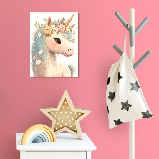 Παιδικός πίνακας σε καμβά Unicorn - Μονόκερος με λουλούδια (30x40 cm) 117014-1 Παιδικός πίνακας σε καμβά Unicorn - Μονόκερος με λουλούδια (30x40 cm) 117014-1