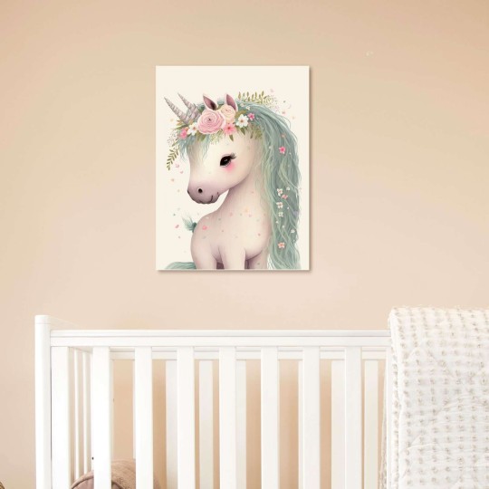 Παιδικός πίνακας σε καμβά Unicorn - Μονόκερος με λουλούδια (30x40 cm) 117015-0 Παιδικός πίνακας σε καμβά Unicorn - Μονόκερος με λουλούδια (30x40 cm) 117015-0
