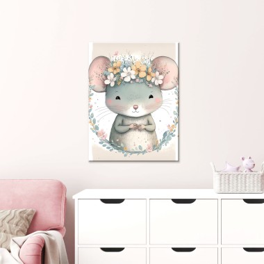 Παιδικός πίνακας σε καμβά Ποντικάκι (30x40 cm) 117017 2