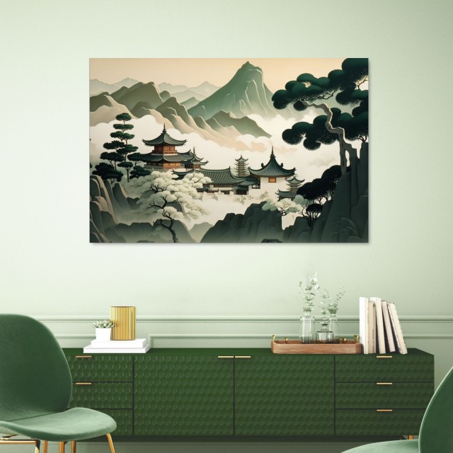 Πίνακας σε καμβά Japanese landscape 114001-0