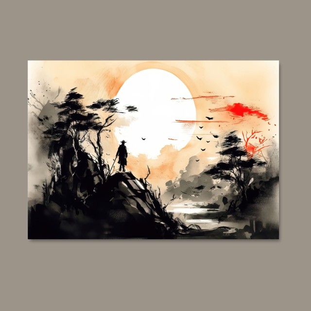 Πίνακαςσε καμβά Japanese landscape 114002-0