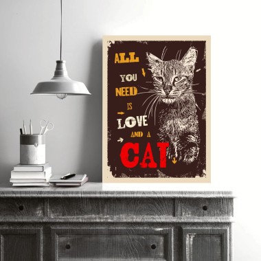 Πίνακας All you need is Love and a cat 116140