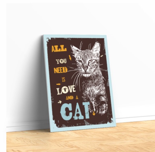 Πίνακας All you need is Love and a cat 116139