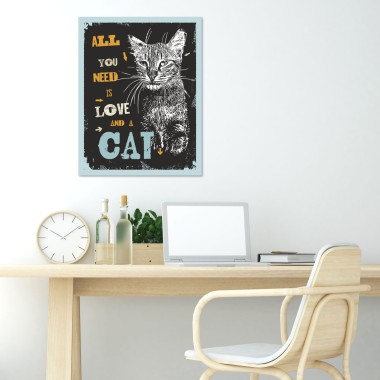 Πίνακας All you need is Love and a cat 116139 2