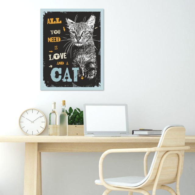 Πίνακας All you need is Love and a cat 116139-0