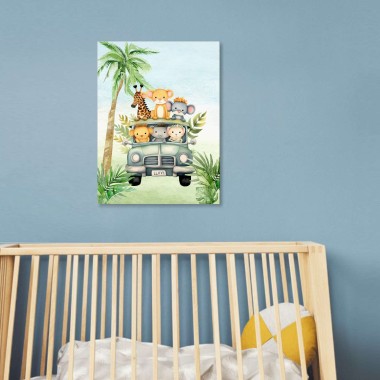 Παιδικός πίνακας σε καμβά Ζωάκια Σαφαρι (30x40 cm) 117020 2