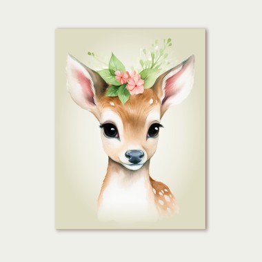 Παιδικός πίνακας σε καμβά Ελαφάκι (30x40 cm) 117022 2