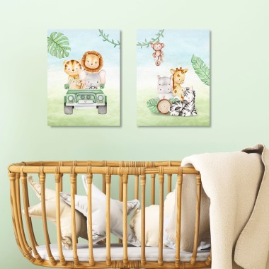 Σετ Πίνακες παιδικοί Ζωάκια Σαφάρι 117023 2
